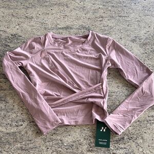 NWT HALARA Mauve Long Sleeve Wrap Top